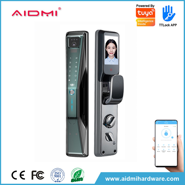Aidmi оптовая продажа 3d распознавание лиц по отпечаткам пальцев вход без ключа умный замок входной двери с камерой Wi-Fi