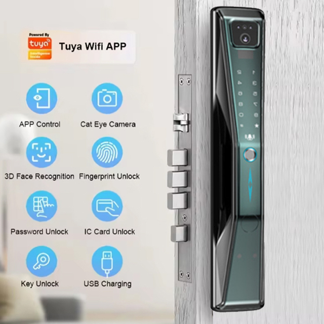 Aidmi Security TUYA WIFI Cerradura Inteligente Деревянный электронный смарт-замок с электрическим отпечатком пальца Ttlock без ключа цифровой дверной умный замок